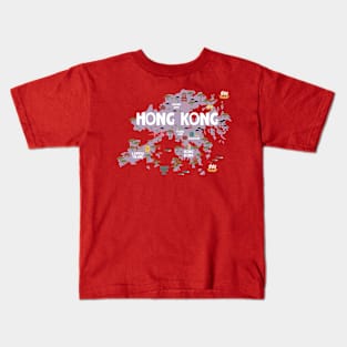 Hong Kong illustrated map Kids T-Shirt